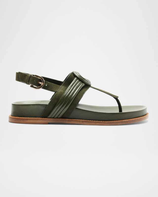 Vickey Suede Knot Slingback T-Strap Sandals